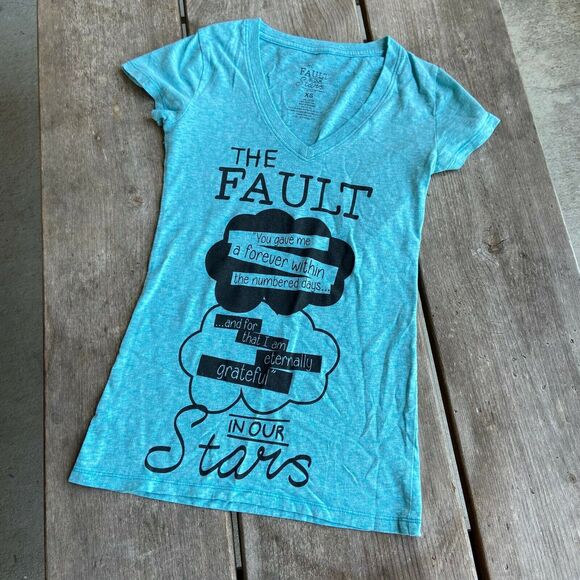 The Fault in Our Stars John Green Tee T-Shirt Blue‎ Size Extra Small XS - Picture 6 of 6